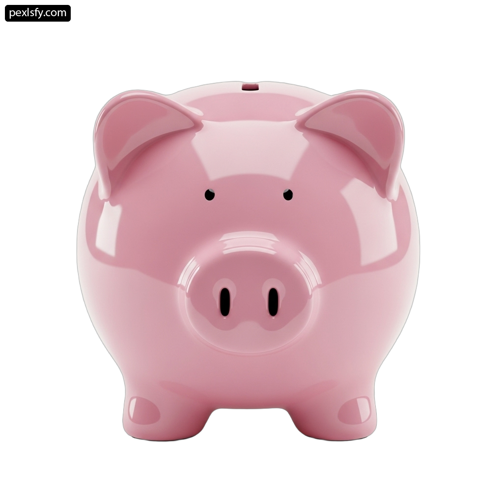 Pink piggy bank on a white background png transparent background