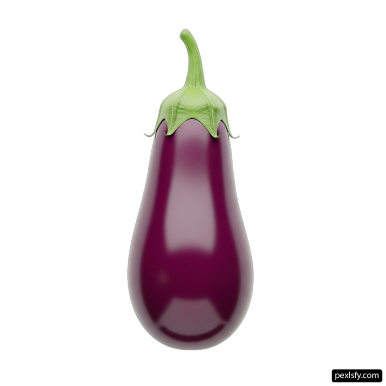 Purple eggplant on a white background png transparent background