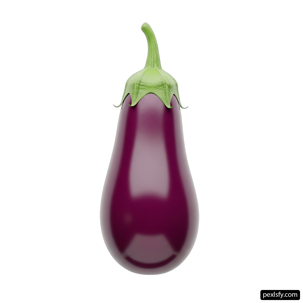 Purple eggplant on a white background png transparent background