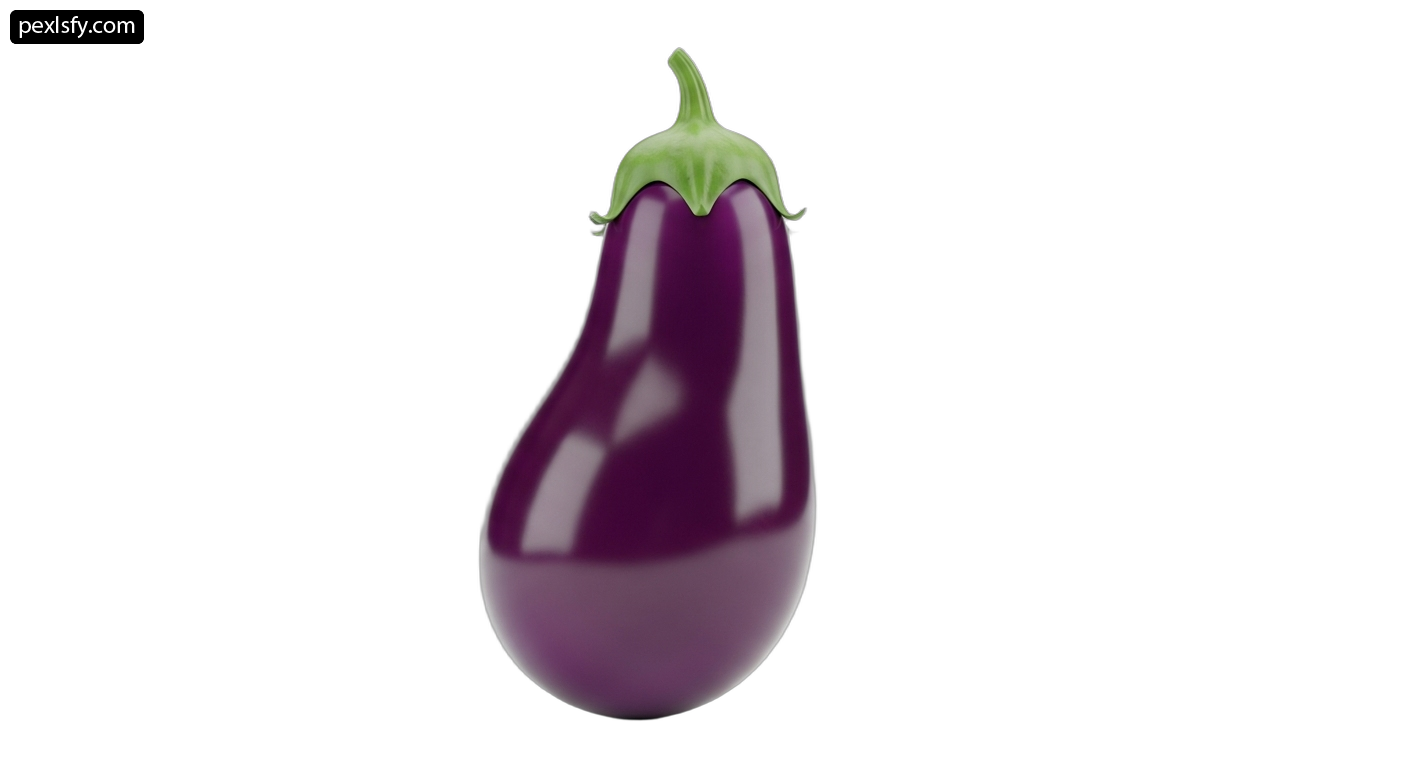 Purple eggplant on a white background png transparent background