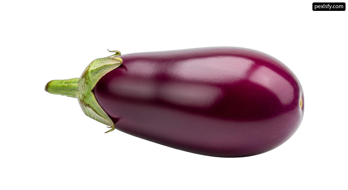 Purple eggplant on a white background png transparent background