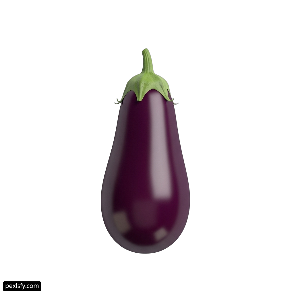 Purple eggplant on a white background png transparent background