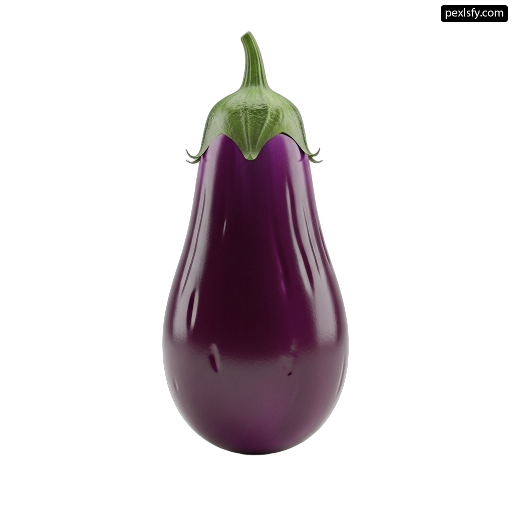 Purple eggplant on a white background png transparent background