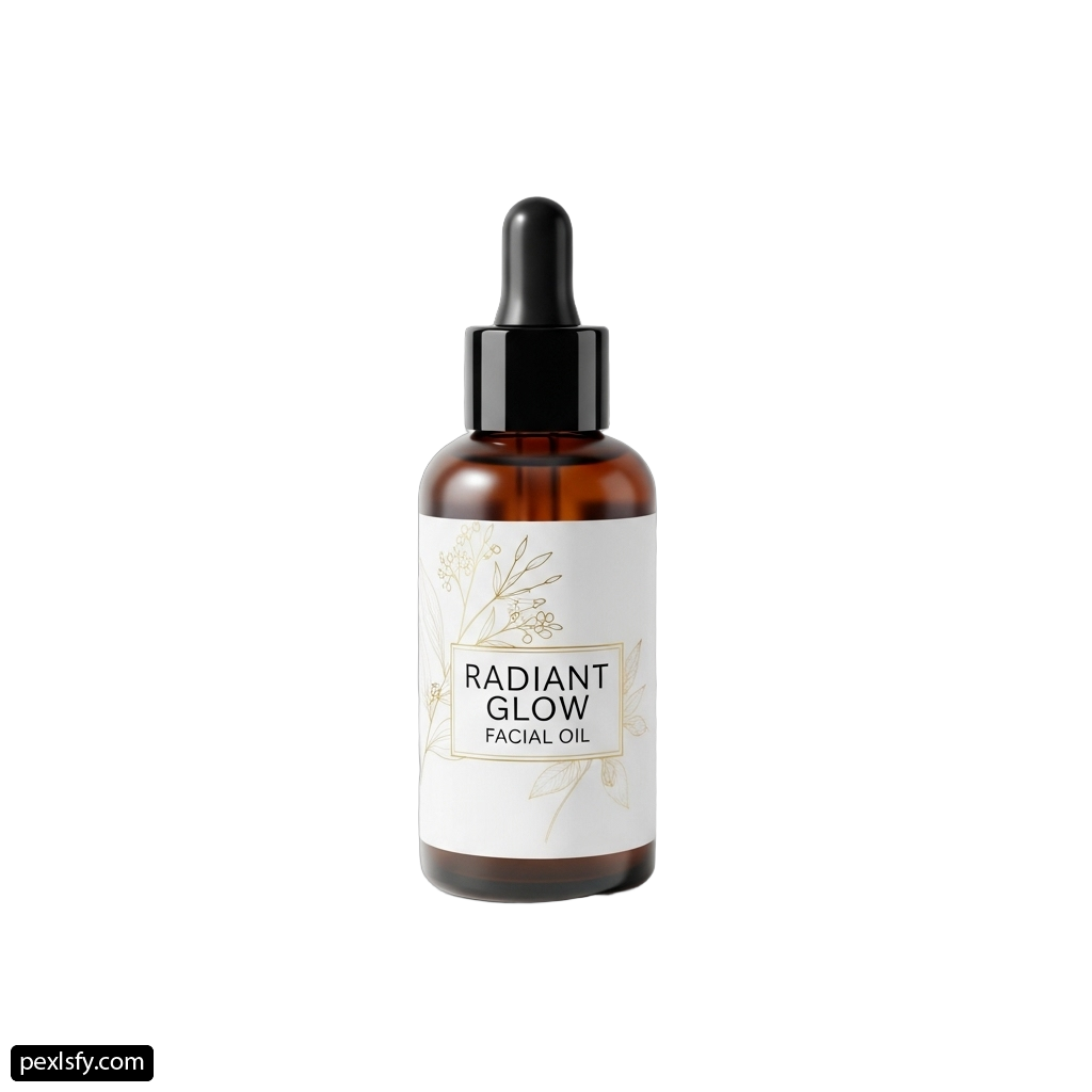 Radiant glow facial oil png transparent background