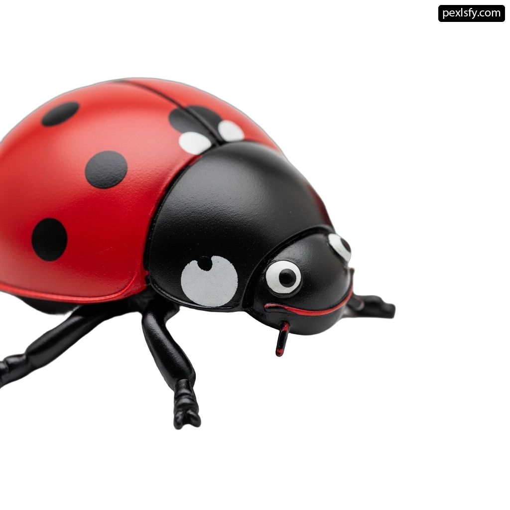 Red and black ladybug on a white background png transparent background