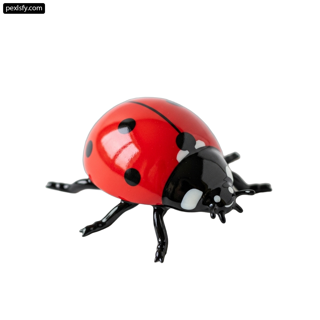 Red and black ladybug on a white background png transparent background
