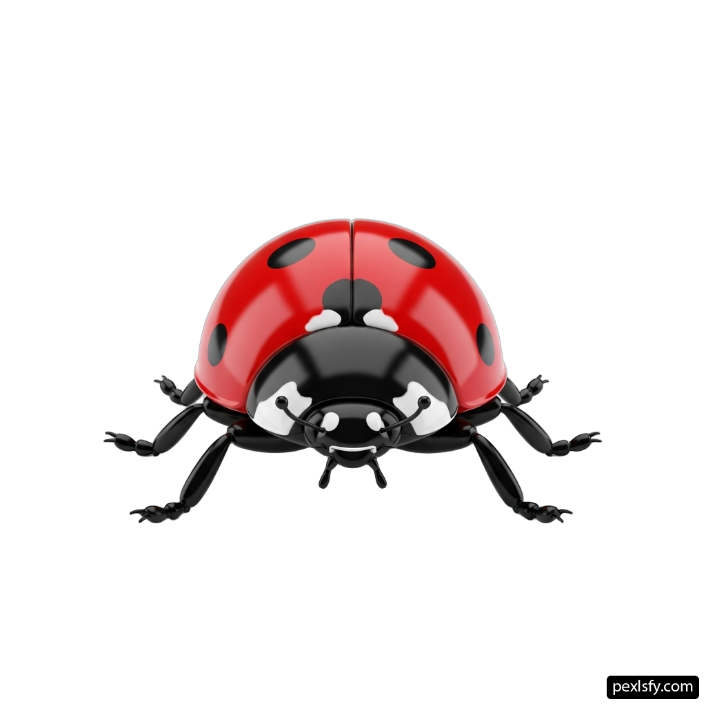 Red and black ladybug on a white background png transparent background