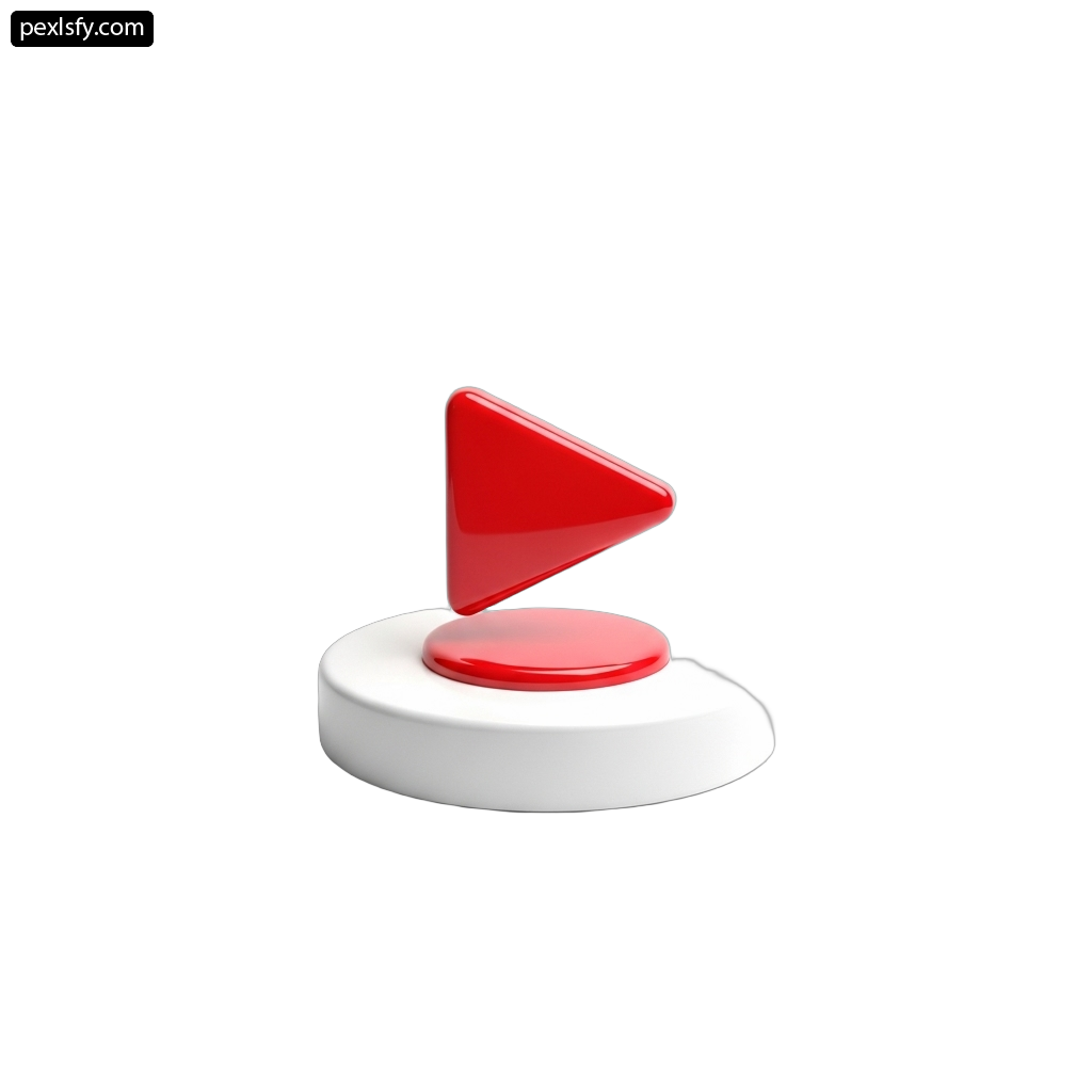 Red and white object on a white surface png transparent background