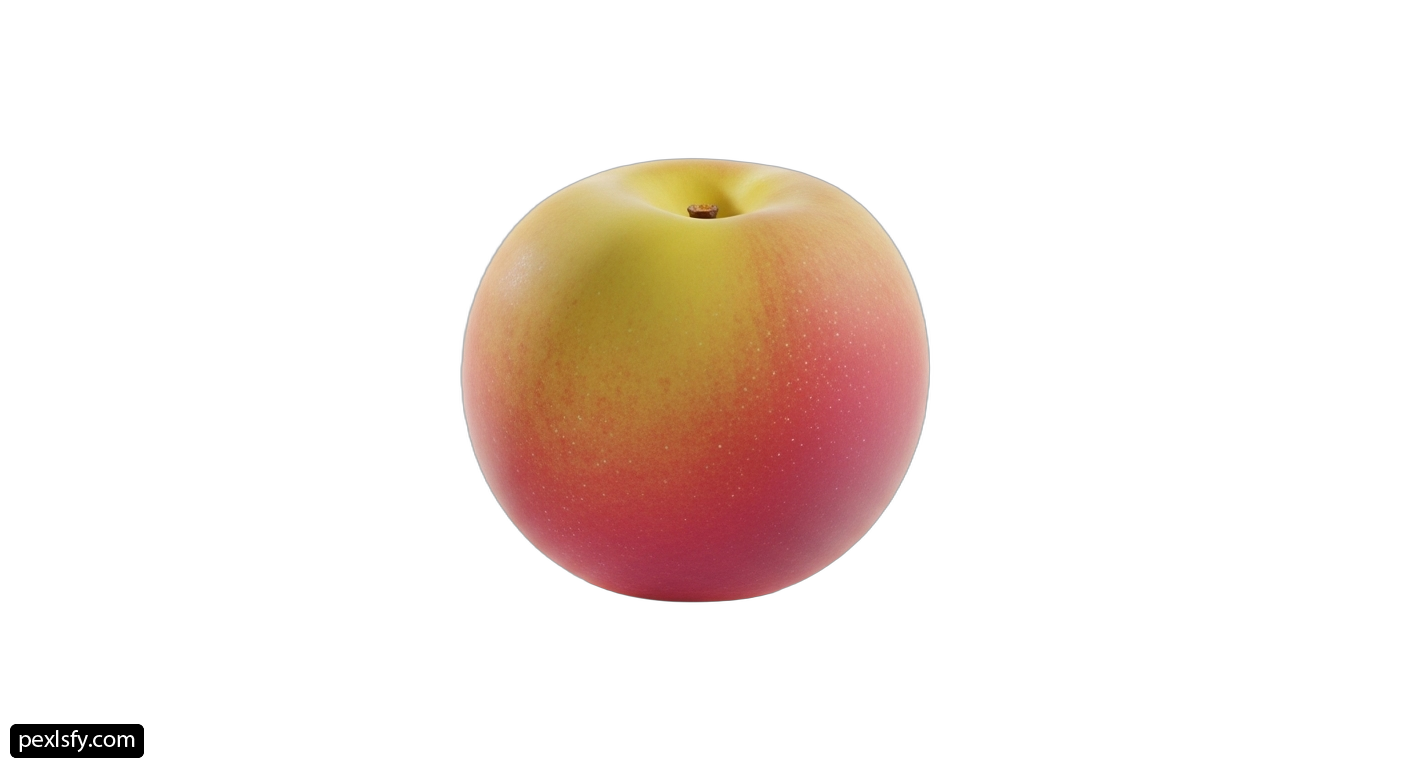 Red and yellow apple on a white background png transparent background