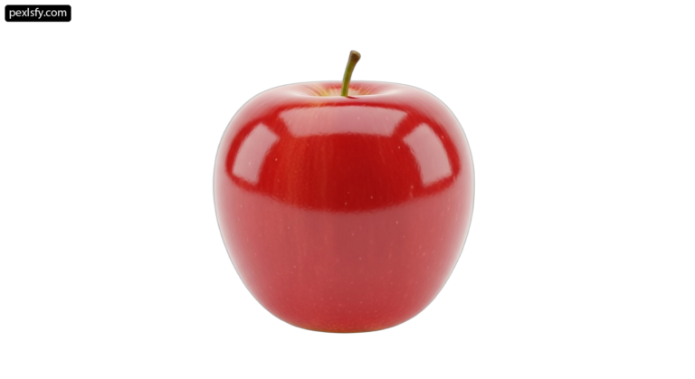 Red apple on a white background png transparent background