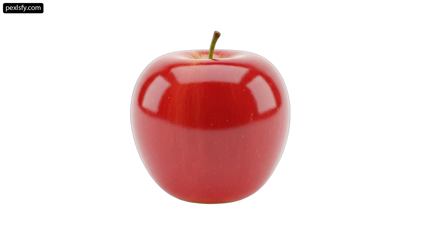 Red apple on a white background png transparent background