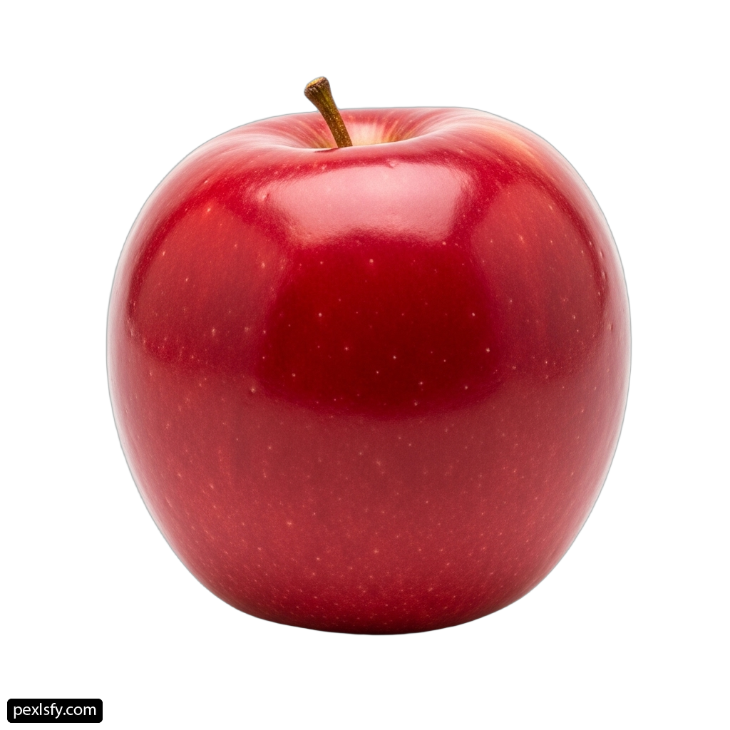 Red apple on a white background png transparent background