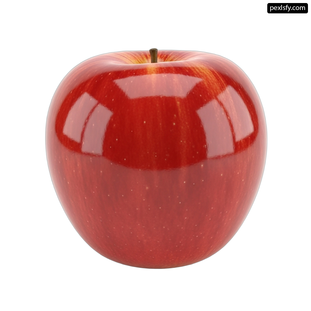 Red apple on a white background png transparent background
