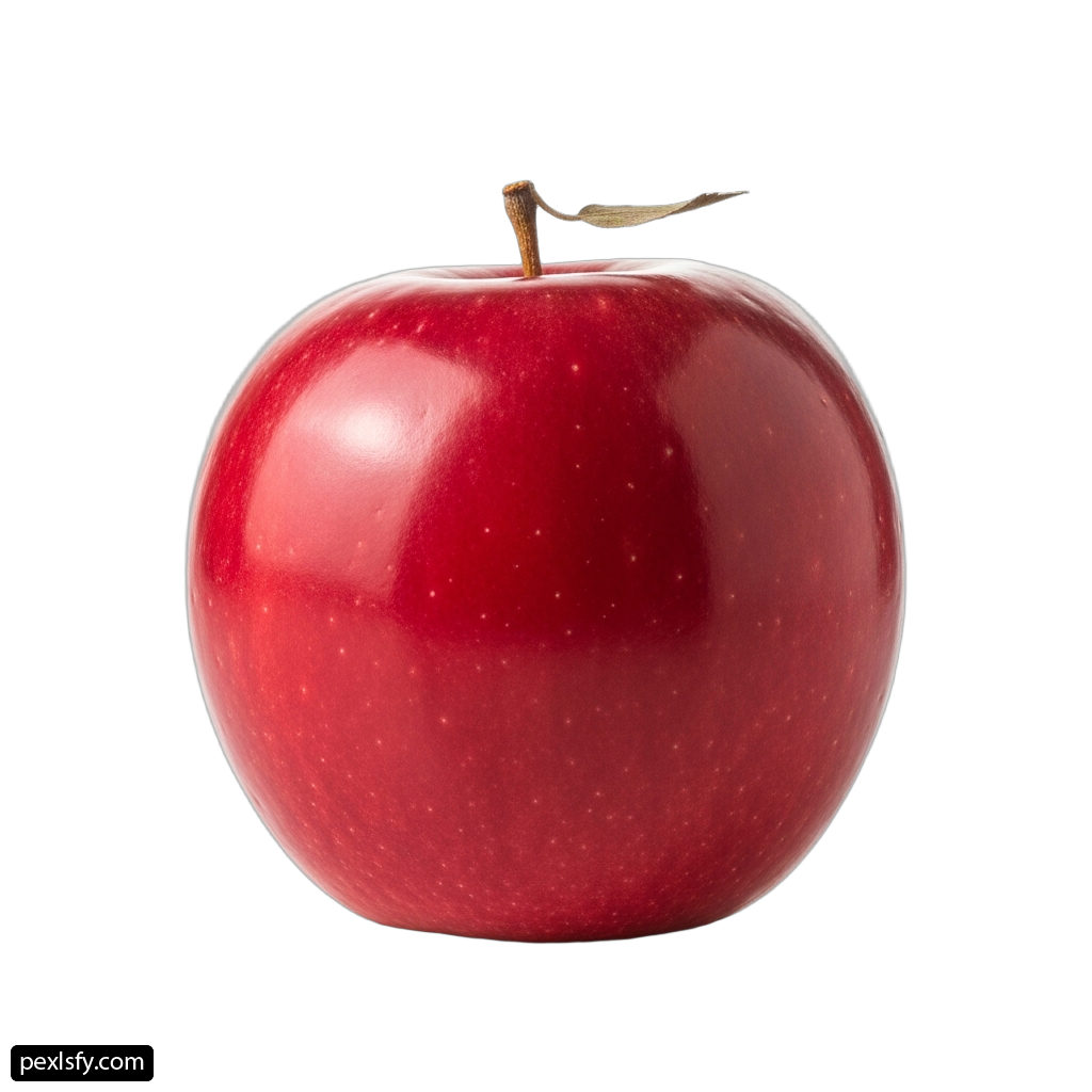 Red apple on a white background png transparent background