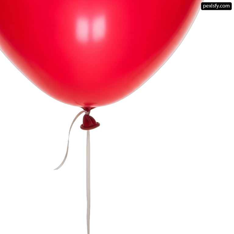 Red balloon with a string attached to it png transparent background