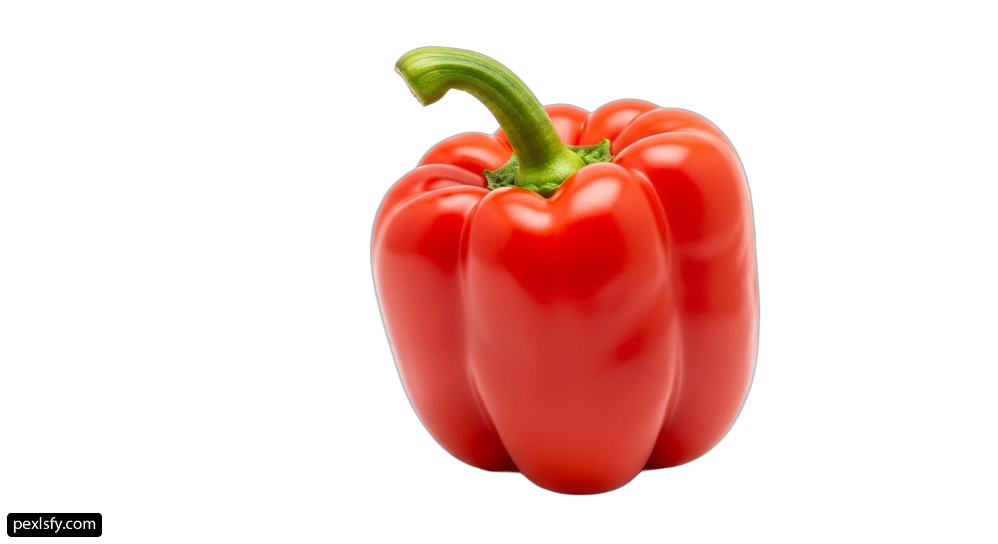 Red bell pepper on a white background png transparent background