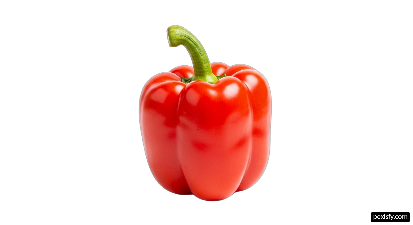 Red bell pepper on a white background png transparent background