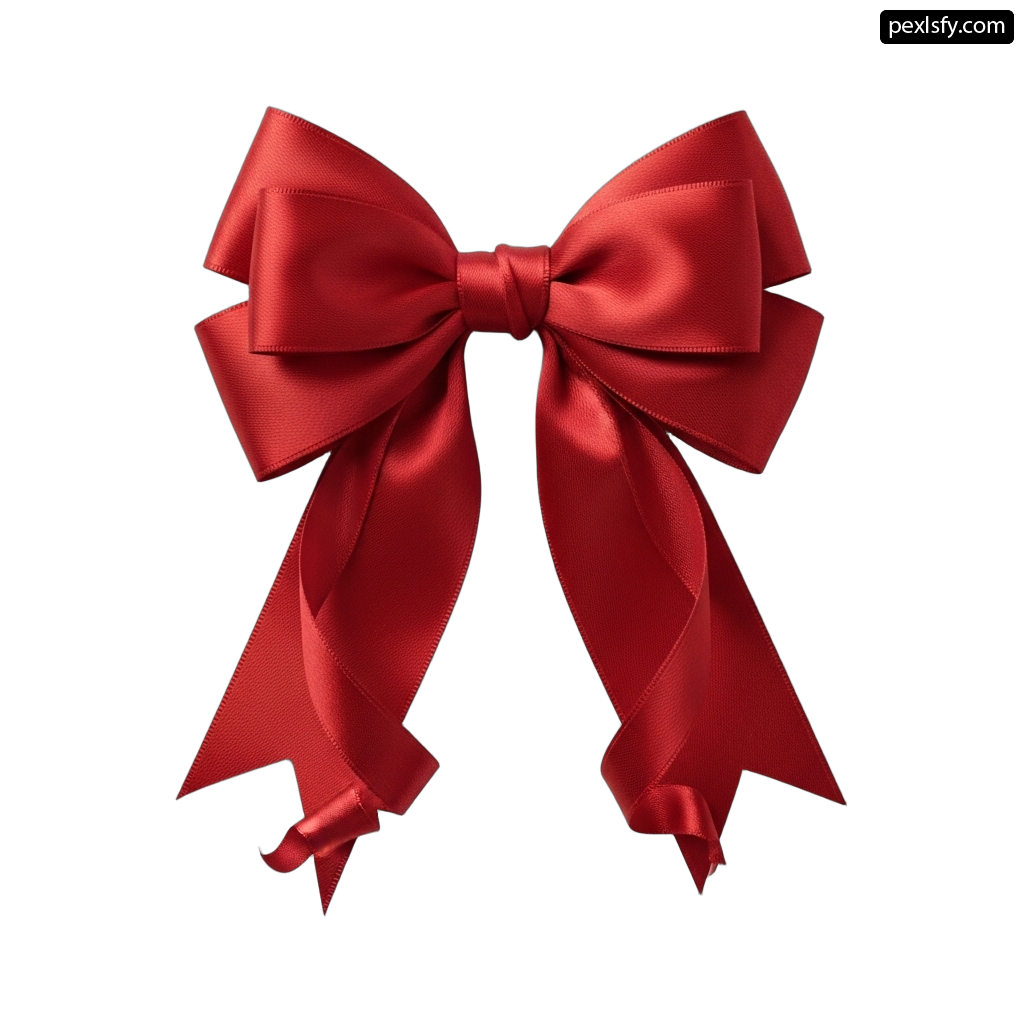 Red bow on a white background png transparent background