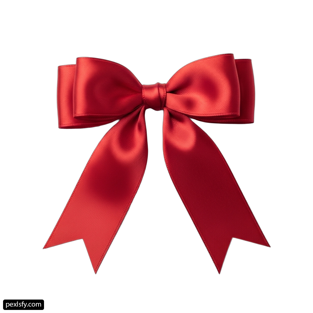 Red bow on a white background png transparent background