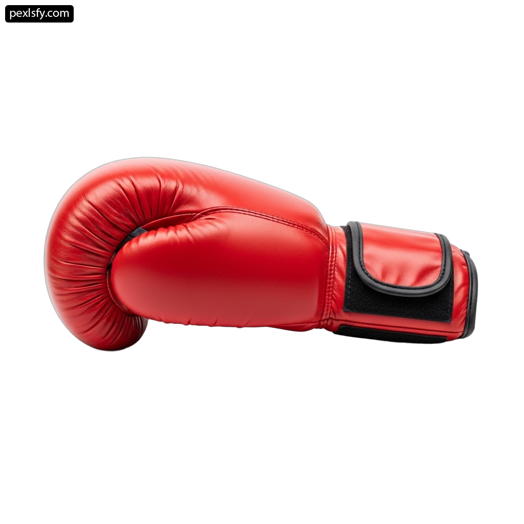 Red boxing glove on white background png transparent background