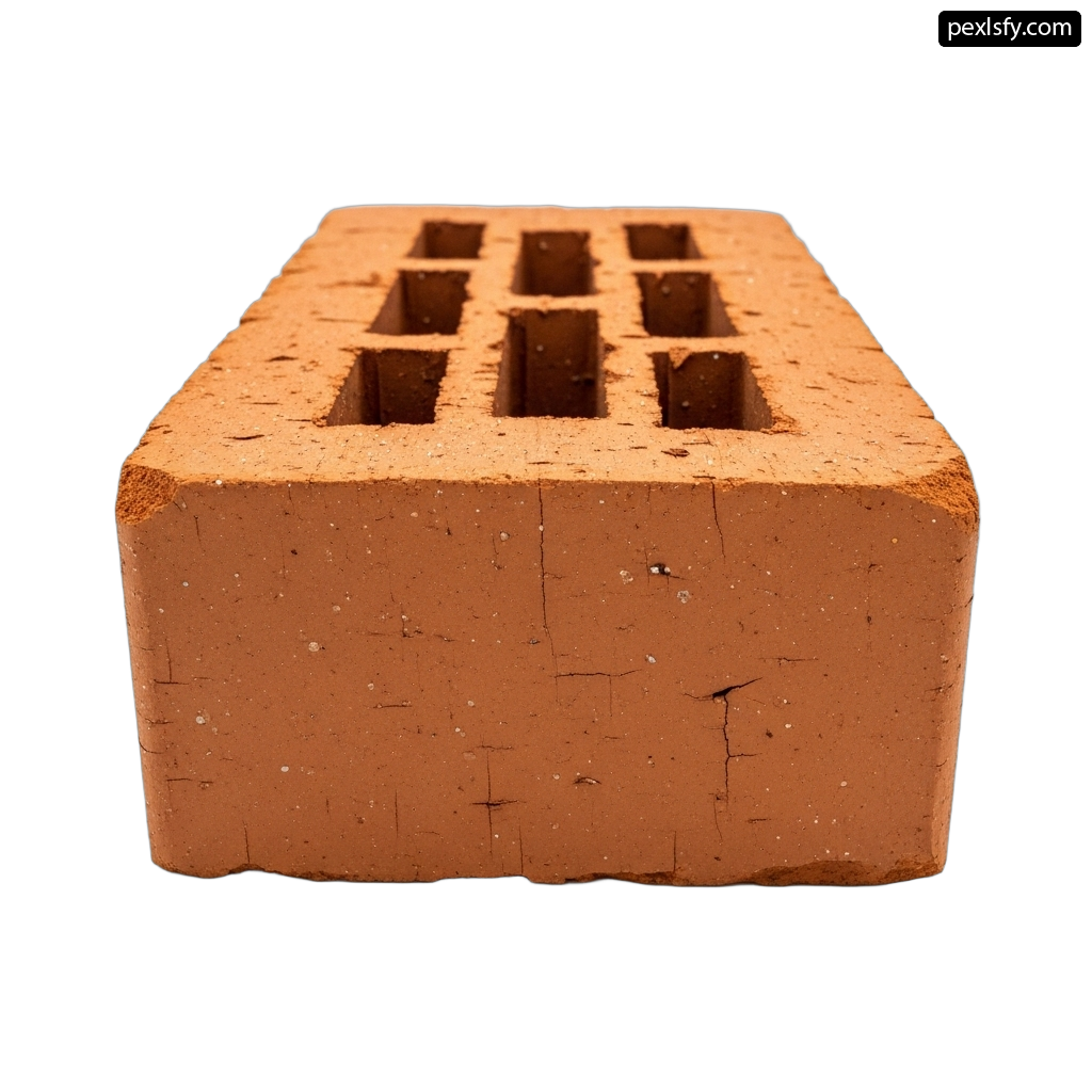 Red brick on a white background png transparent background