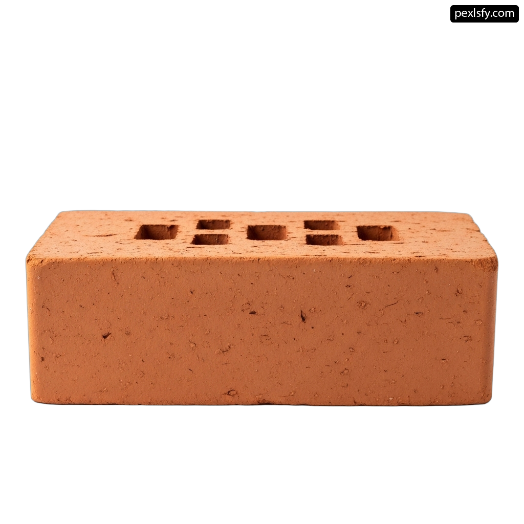 Red brick on a white background png transparent background