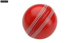 Red cricket ball on a white background png transparent background