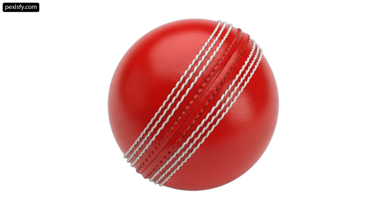 Red cricket ball on a white background png transparent background