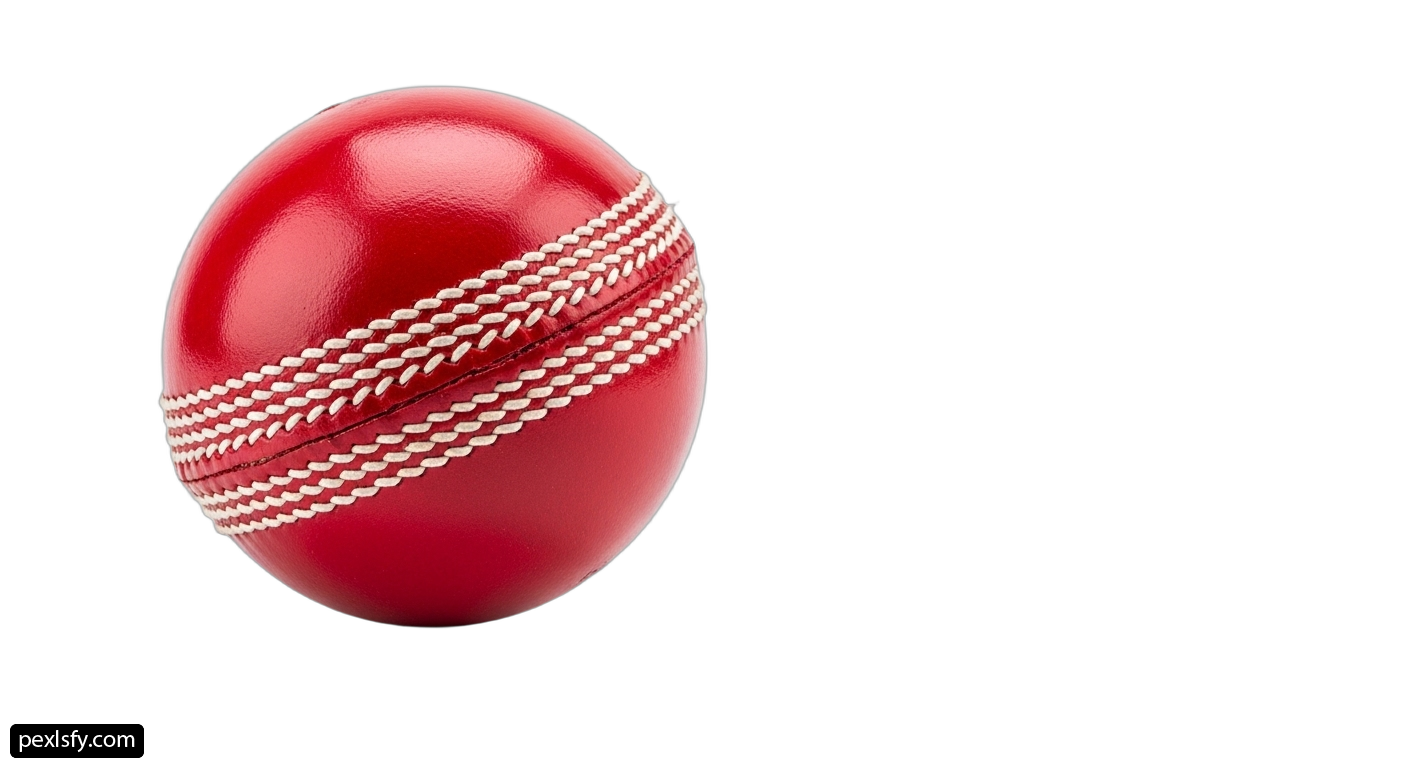 Red cricket ball on a white background png transparent background