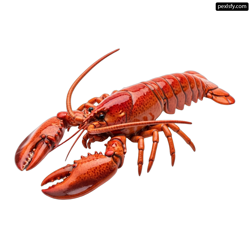 Red lobster on a white background png transparent background