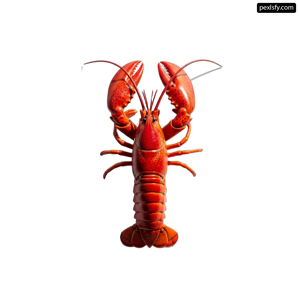 Red lobster on a white background png transparent background