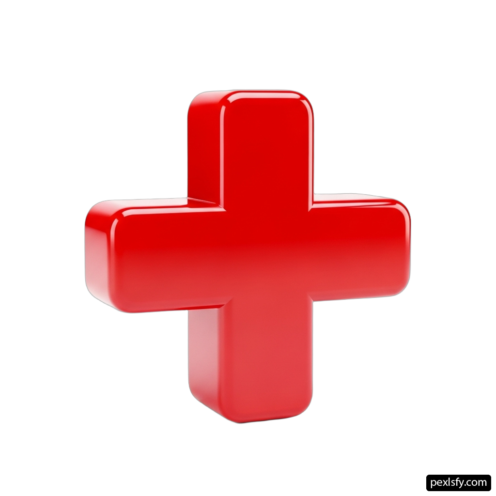 Red plus sign on a white background png transparent background