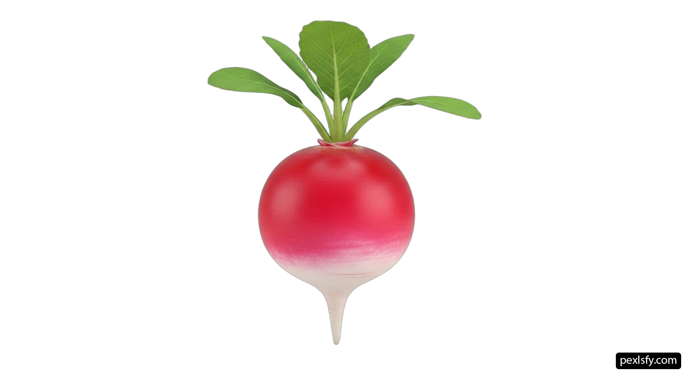 Red radish with green leaves on a white background png transparent background