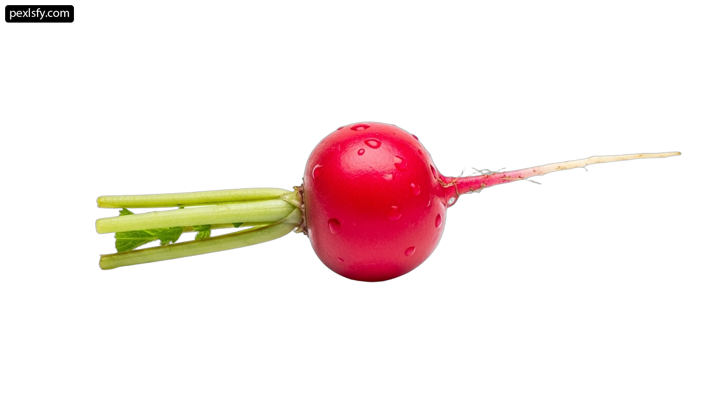 Red radish with water droplets on it png transparent background