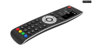 Remote control sitting on top of a white surface png transparent background