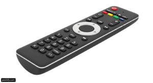 Remote control sitting on top of a white surface png transparent background