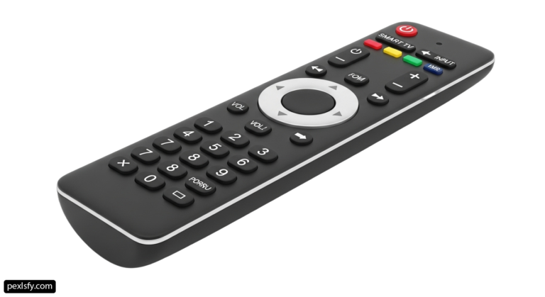 Remote control sitting on top of a white surface png transparent background