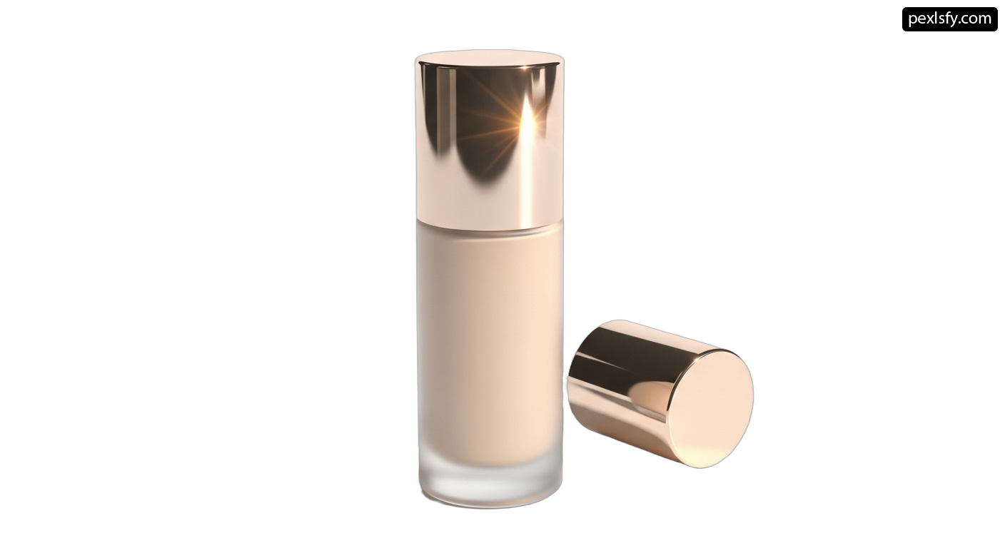 Rose gold perfume bottle with a white background png transparent background