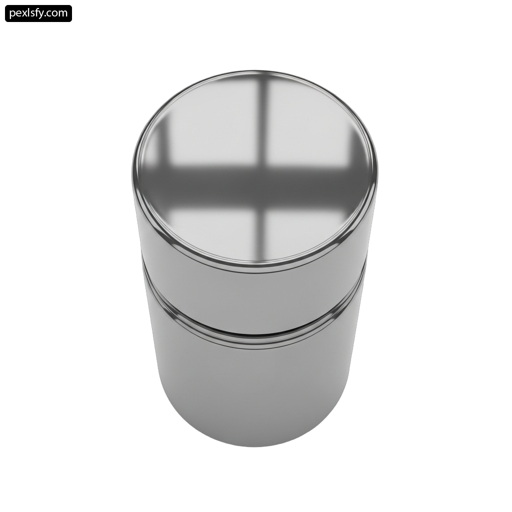 Round metal container with a white background png transparent background
