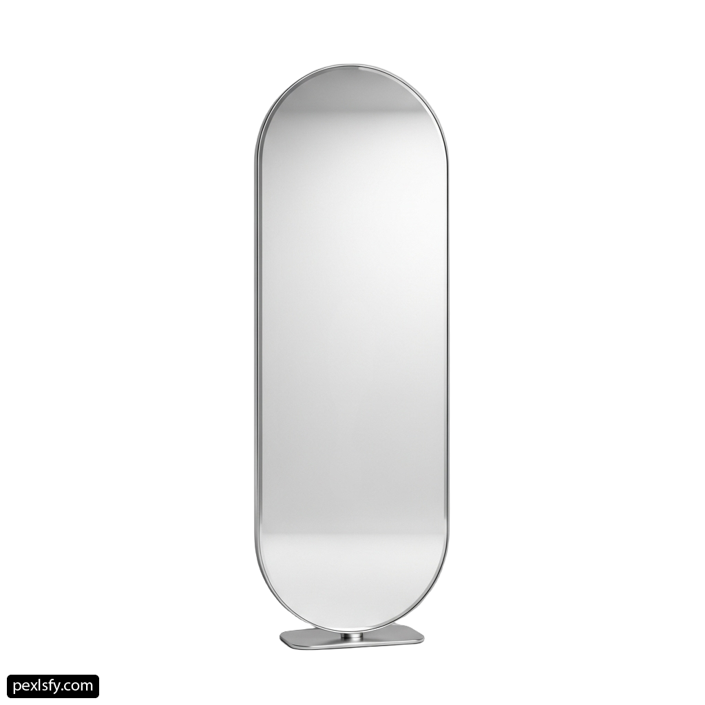 Round mirror on a stand on a white background png transparent background