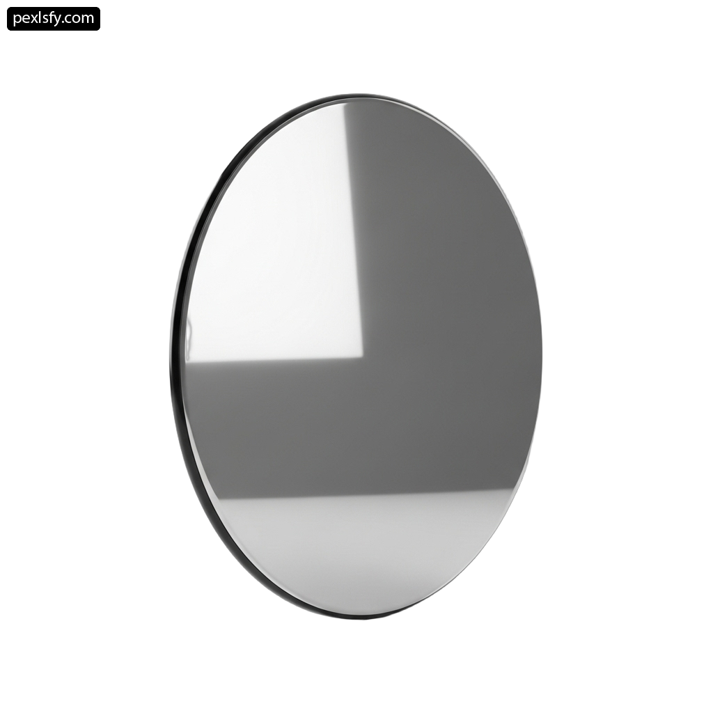 Round mirror on a white background png transparent background