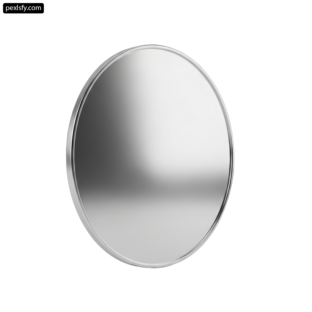 Round mirror on a white background png transparent background