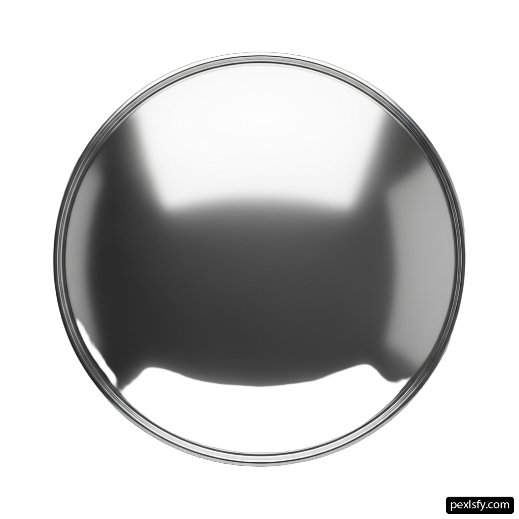 Round mirror on a white background png transparent background