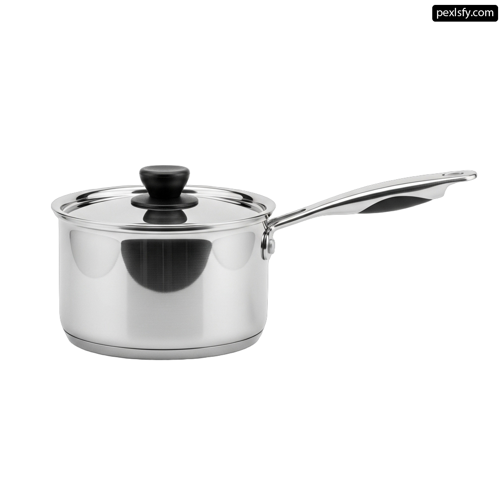 Saucepan with a lid on a white background png transparent background