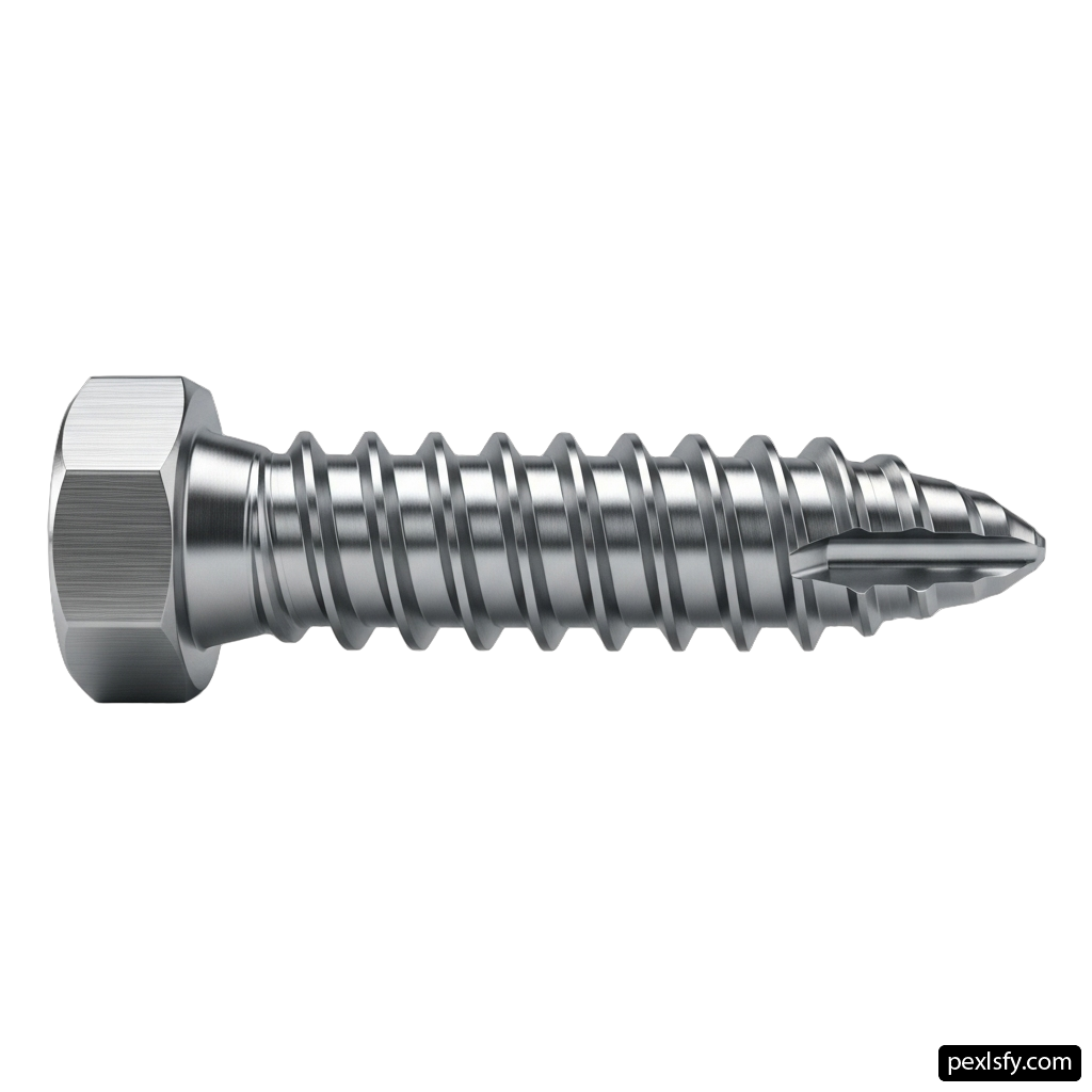 Screw with a nut on a white background png transparent background