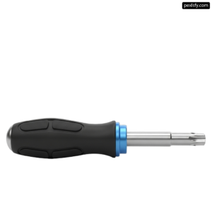 Screwdriver with a blue handle on a white background png transparent background