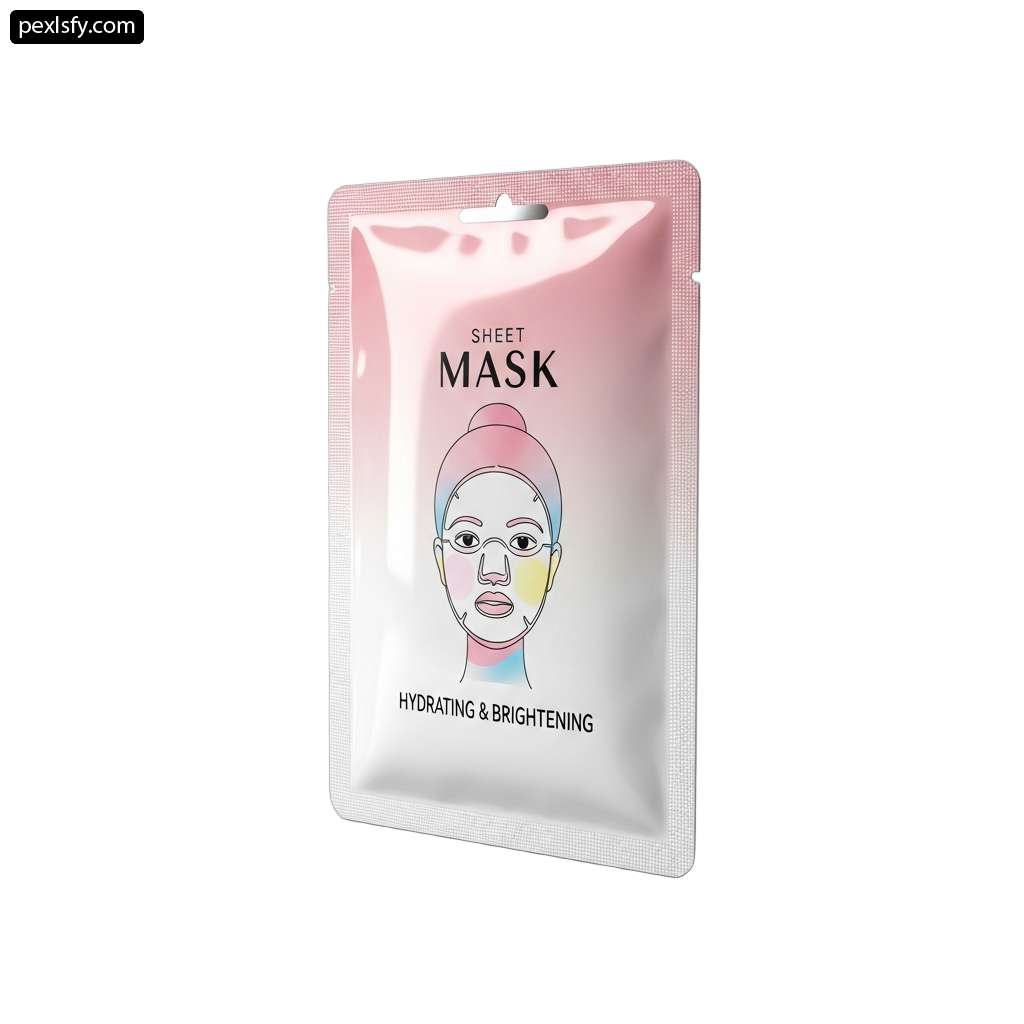 Sheet mask with a woman's face on it png transparent background