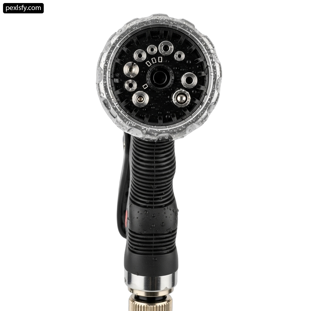 Shower head with a hose attached to it png transparent background