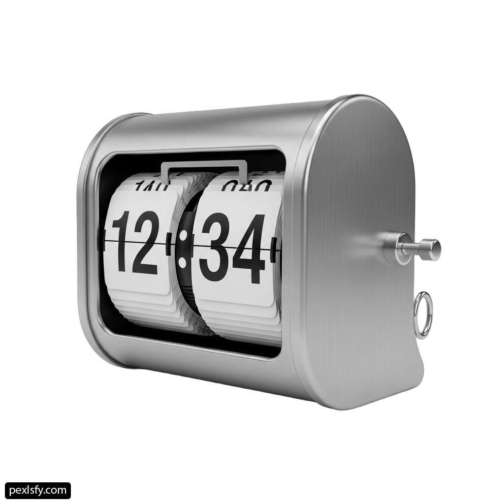 Silver alarm clock with a white background png transparent background