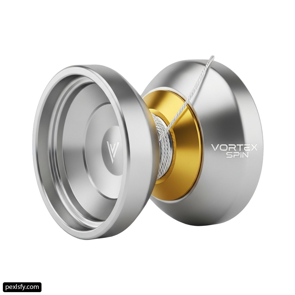 Silver and gold yoyo on a white background png transparent background